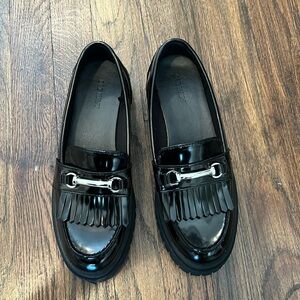 Black loafers, size: 8